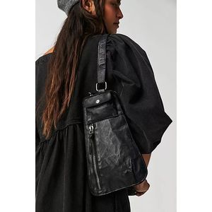 New Free  People Collection Jagger Leather Sling Bag